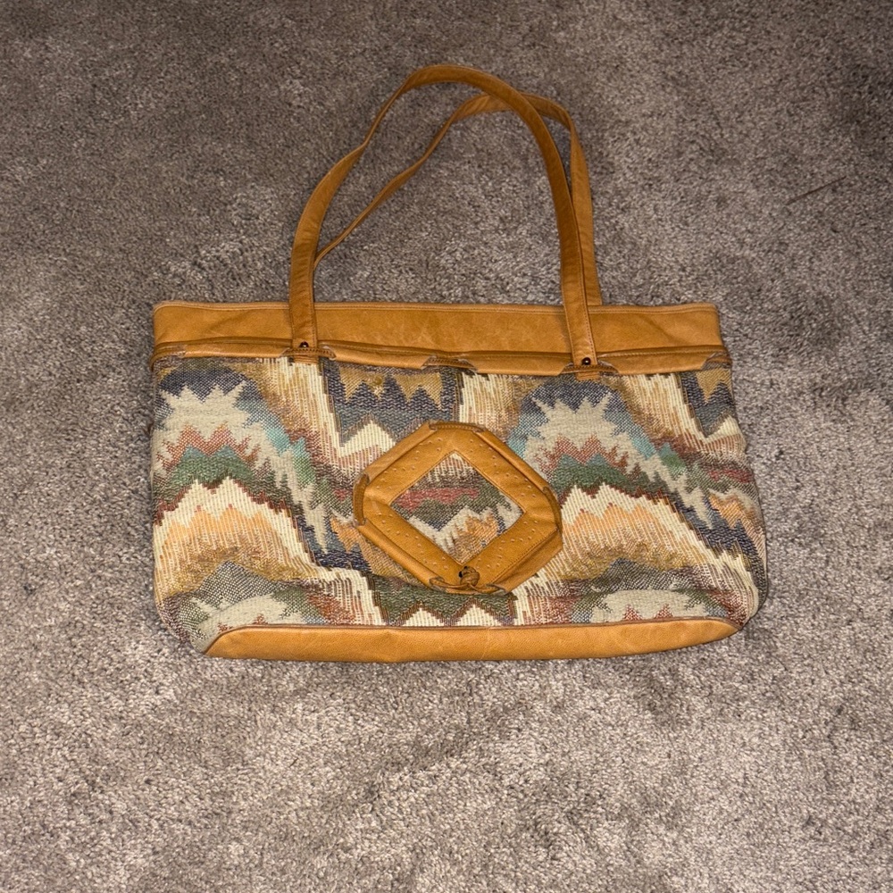 Sharif southwestern tapestry Multicolor Patterned Tote Bag vintage usa